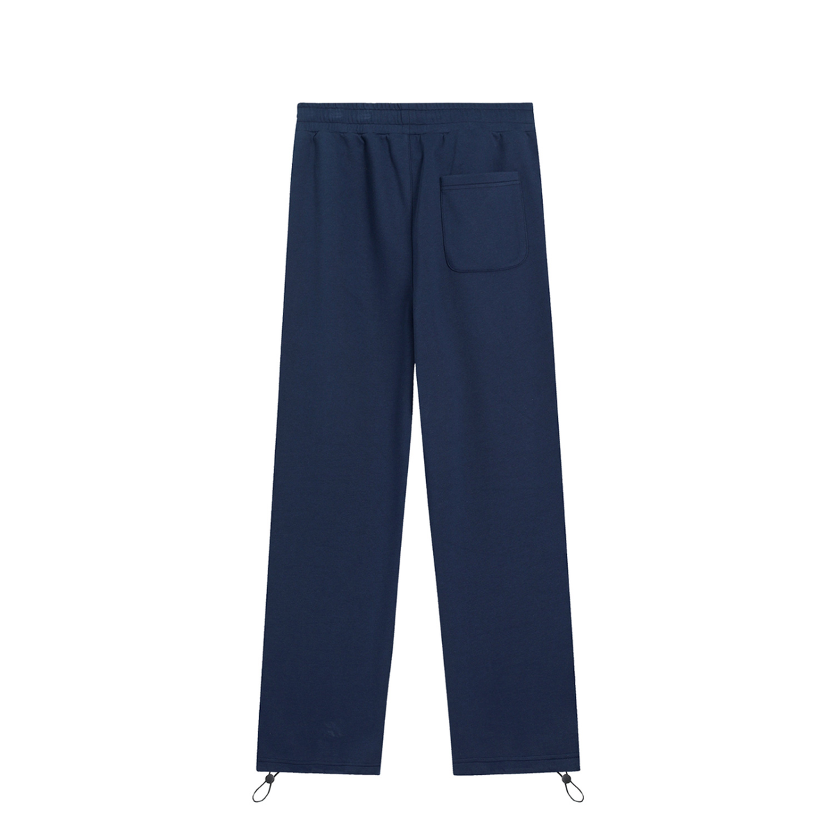 Unisex Essential Drawstring Straight-Leg Sweatpants in navy blue, alternate angle