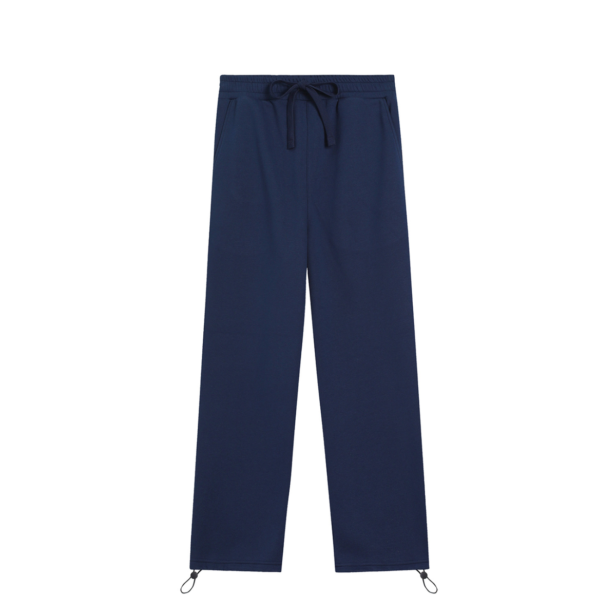 Unisex Essential Drawstring Straight-Leg Sweatpants in navy blue