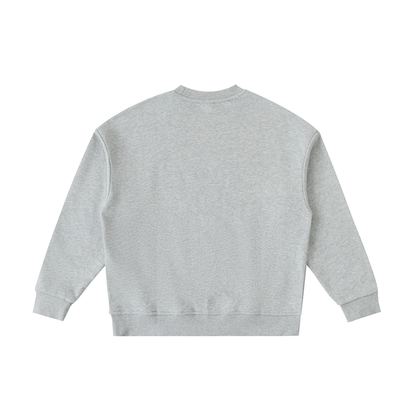 Unisex Essential Fleece Kids' Crewneck Sweatshirt in flower gray, alternate angle