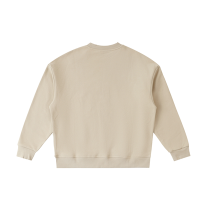 Unisex Essential Fleece Kids' Crewneck Sweatshirt in khaki, alternate angle