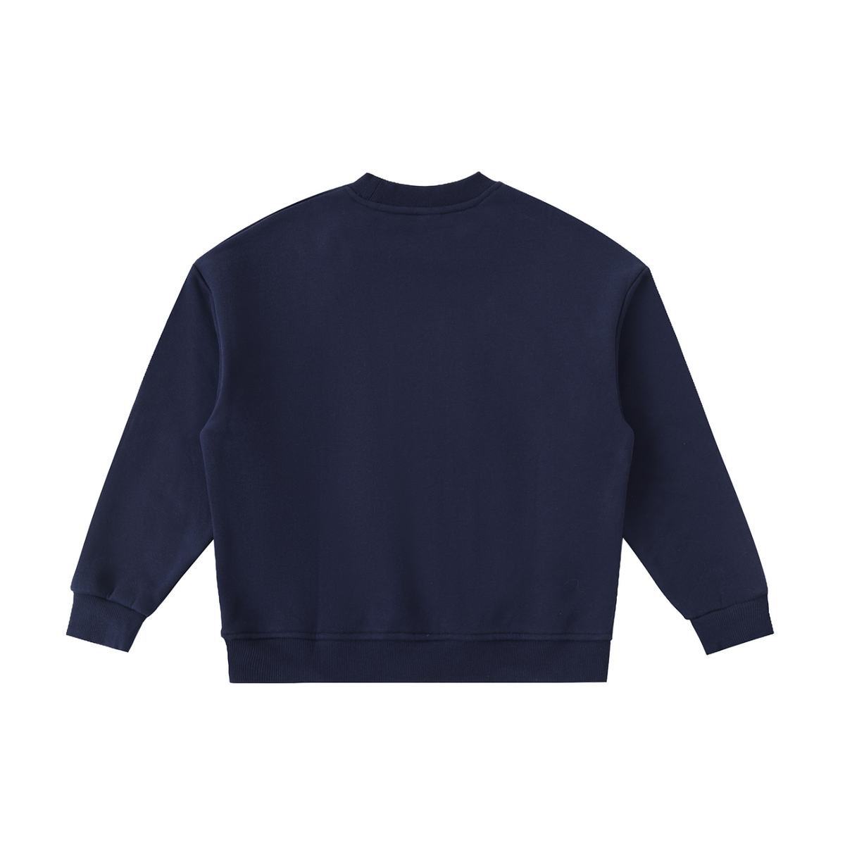 Unisex Essential Fleece Kids' Crewneck Sweatshirt in navy blue, alternate angle