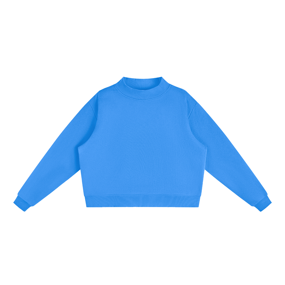 Unisex Essential Fleece Mock-Neck Crew Sweatshirt in blue