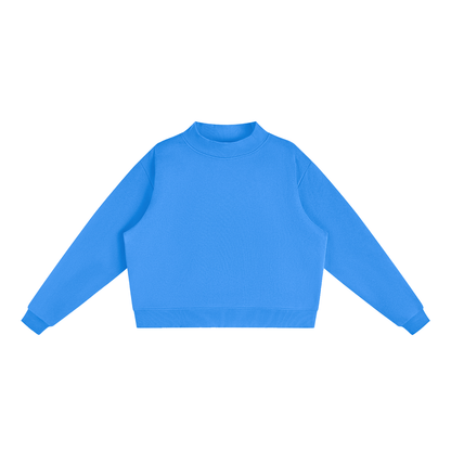 Unisex Essential Fleece Mock-Neck Crew Sweatshirt in blue