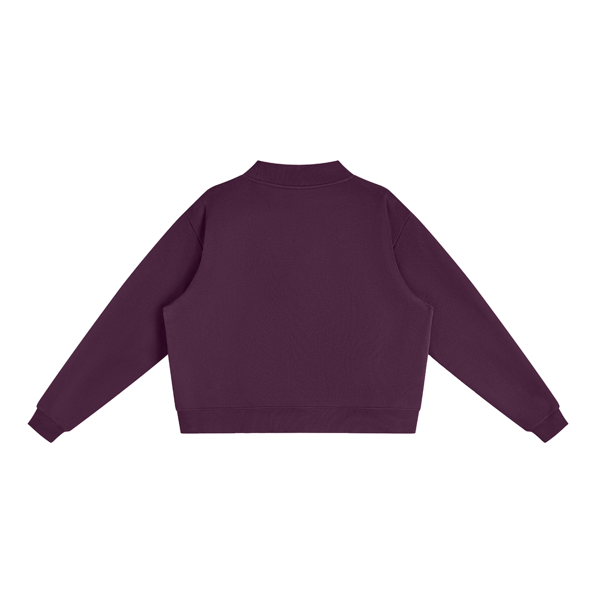 Unisex Essential Fleece Mock-Neck Crew Sweatshirt in dark purple, alternate angle