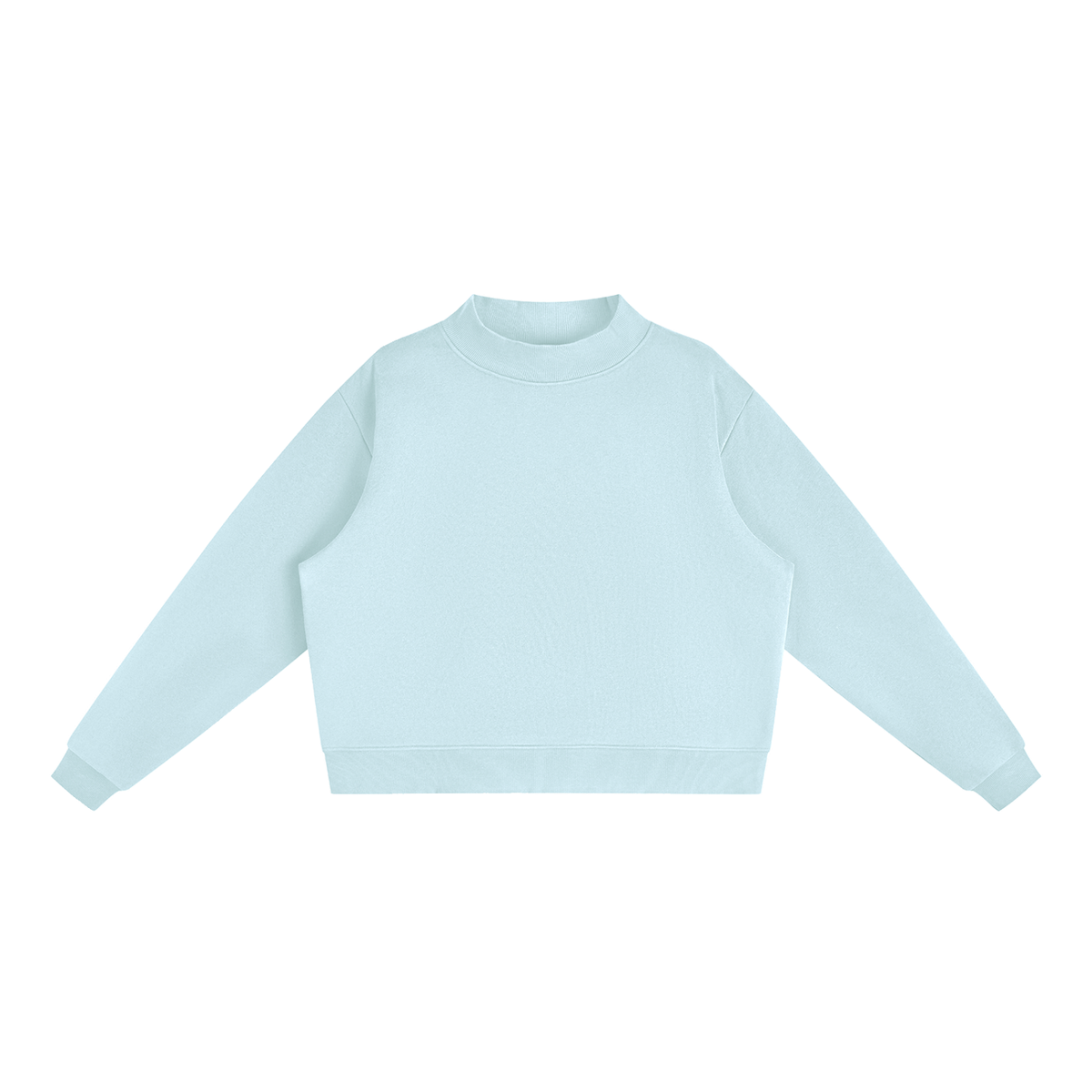 Unisex Essential Fleece Mock-Neck Crew Sweatshirt in light blue