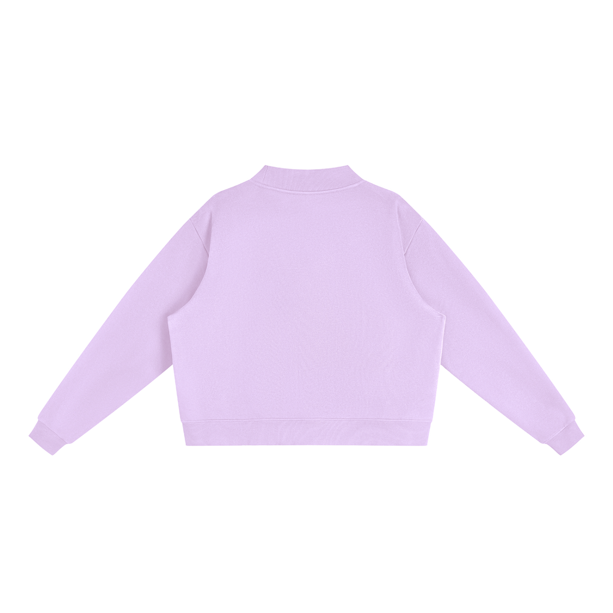 Unisex Essential Fleece Mock-Neck Crew Sweatshirt in light purple, alternate angle