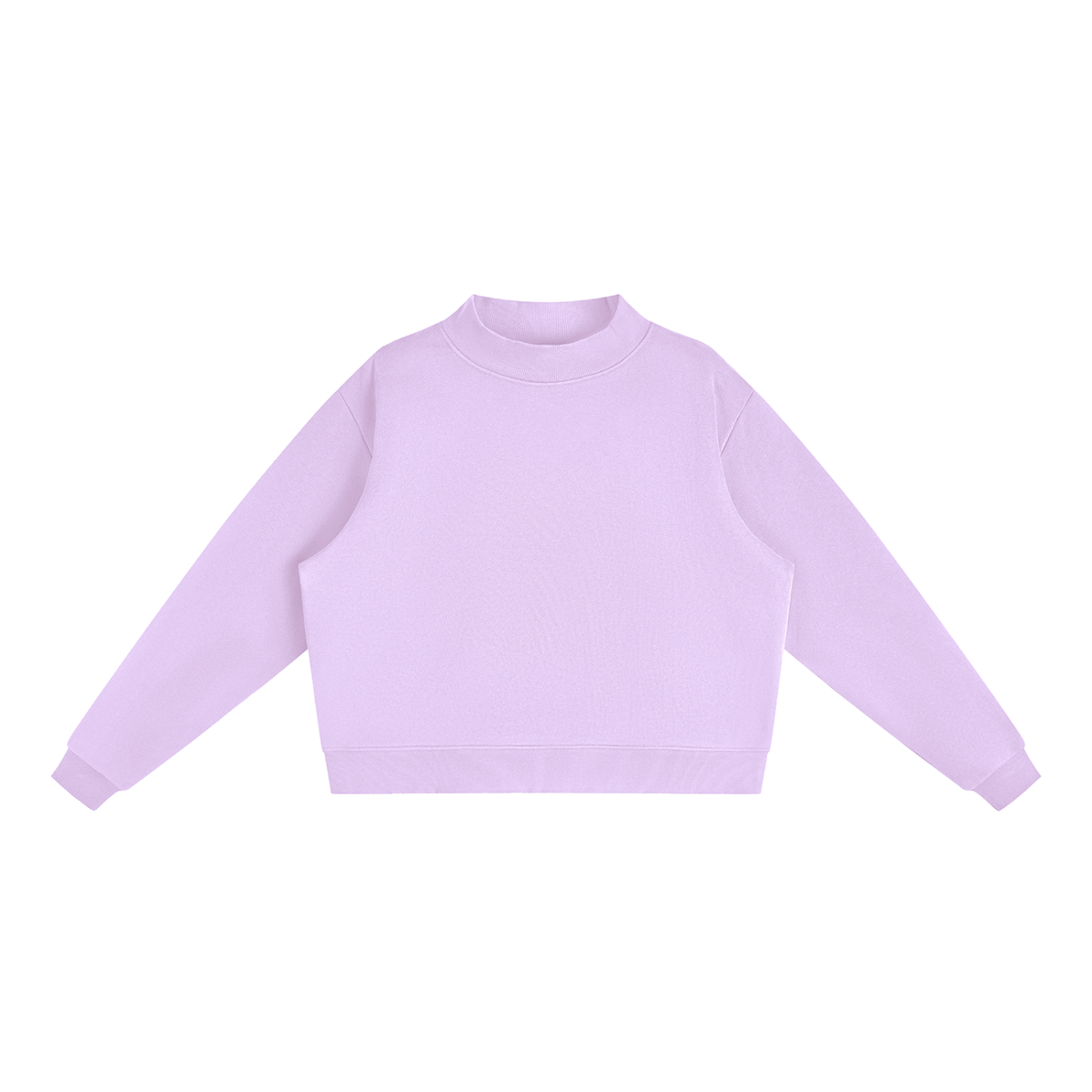 Unisex Essential Fleece Mock-Neck Crew Sweatshirt in light purple