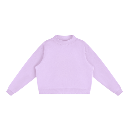 Unisex Essential Fleece Mock-Neck Crew Sweatshirt in light purple