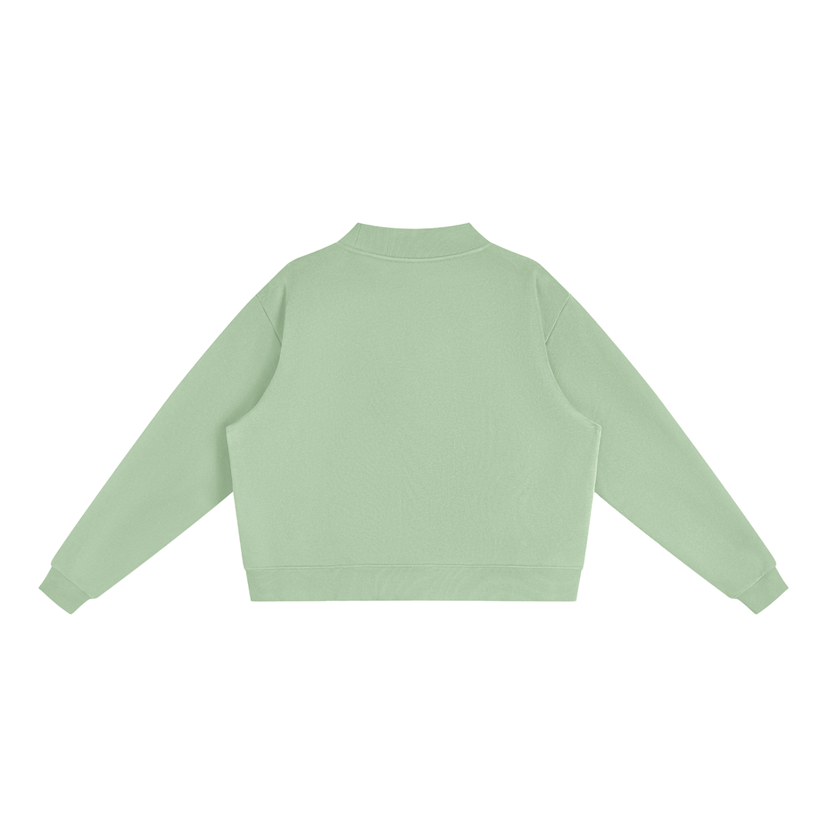 Unisex Essential Fleece Mock-Neck Crew Sweatshirt in mint green, alternate angle