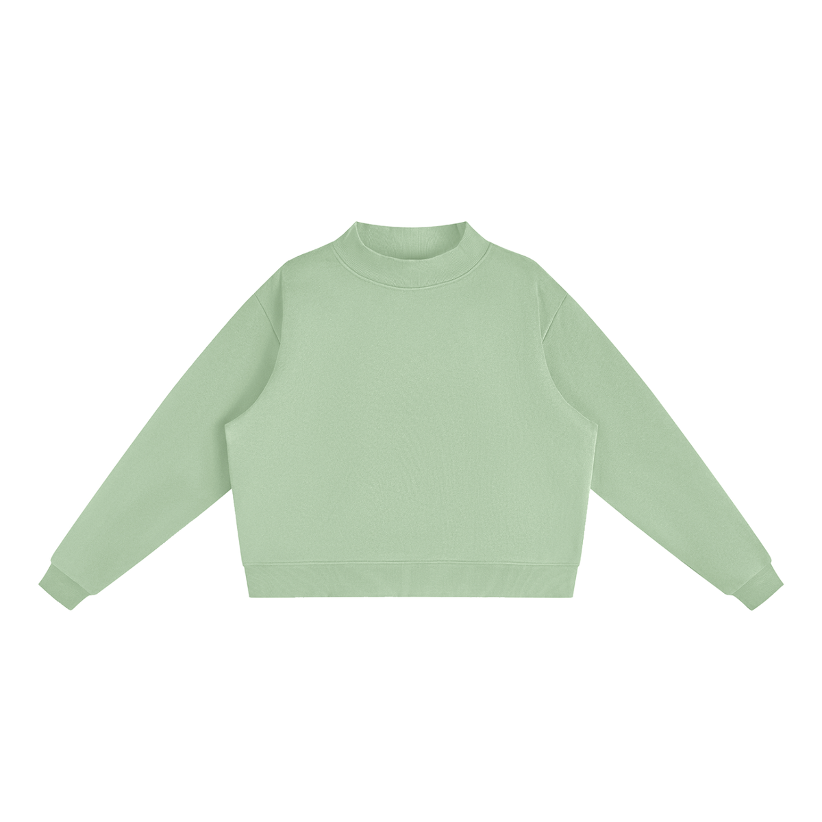 Unisex Essential Fleece Mock-Neck Crew Sweatshirt in mint green
