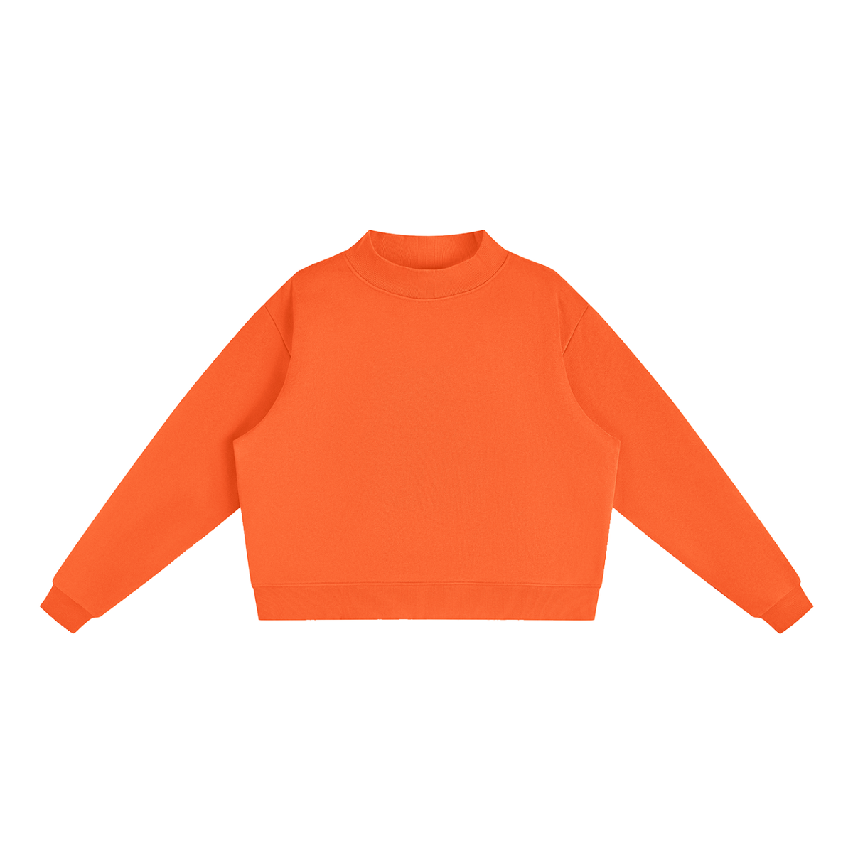 Unisex Essential Fleece Mock-Neck Crew Sweatshirt in orange