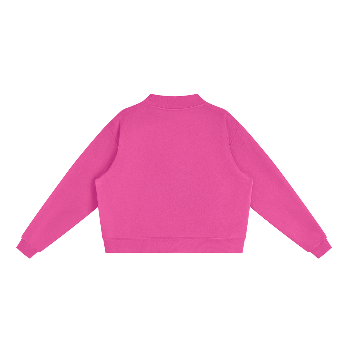 Unisex Essential Fleece Mock-Neck Crew Sweatshirt in rose red, alternate angle