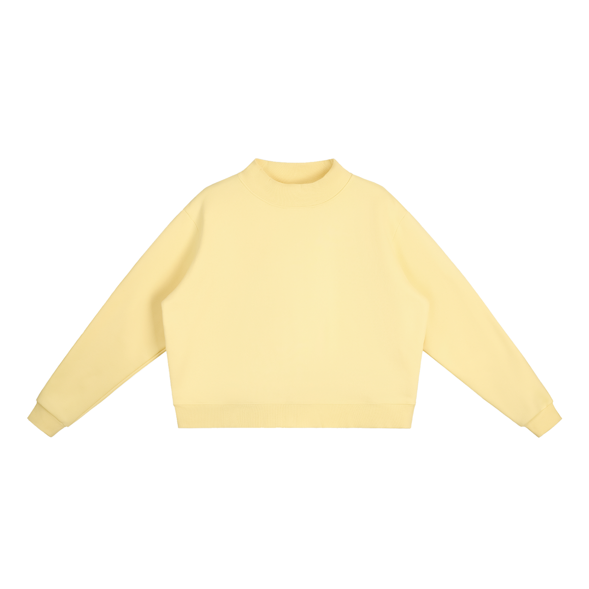 Unisex Essential Fleece Mock-Neck Crew Sweatshirt in yellow