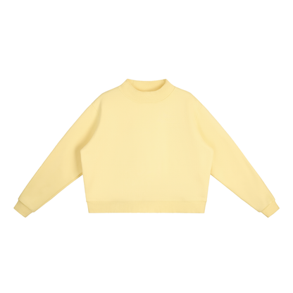Unisex Essential Fleece Mock-Neck Crew Sweatshirt in yellow