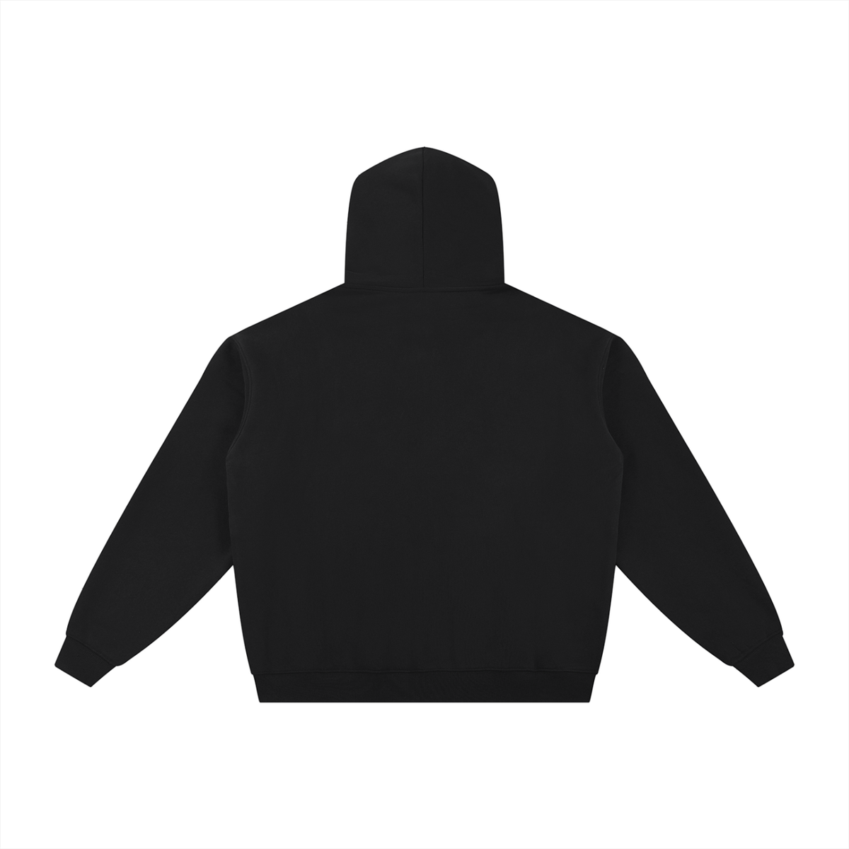 Unisex Essential Fleece Zip-Through Hoodie in black, alternate angle