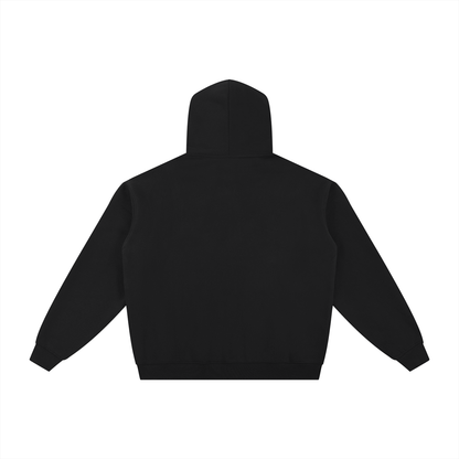 Unisex Essential Fleece Zip-Through Hoodie in black, alternate angle