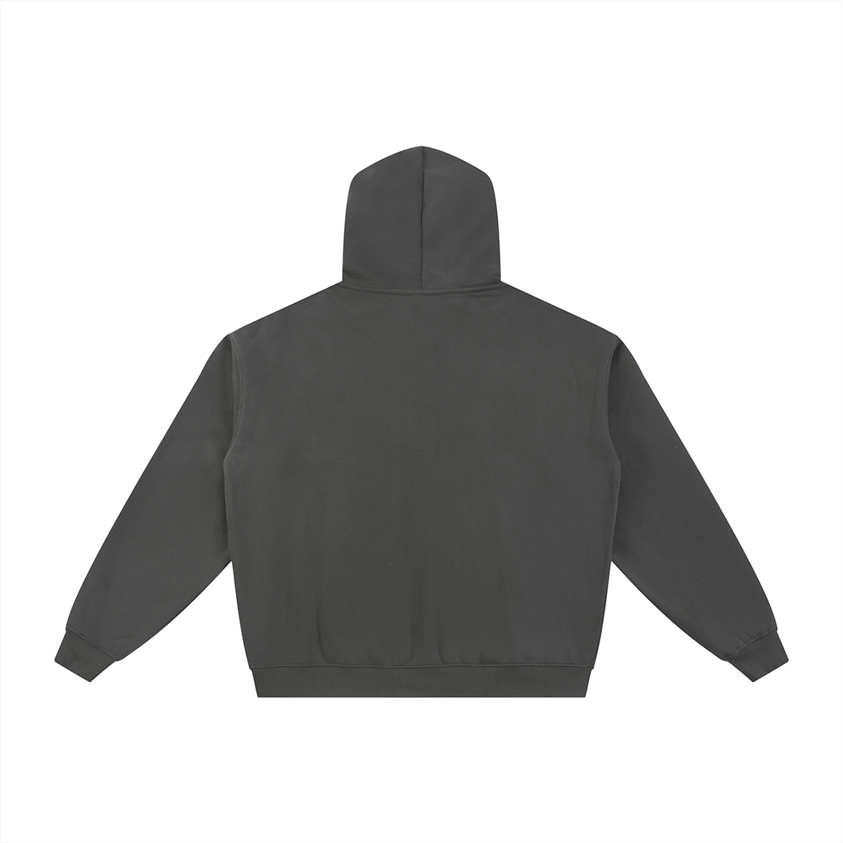 Unisex Essential Fleece Zip-Through Hoodie in dark gray, alternate angle