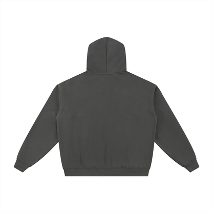 Unisex Essential Fleece Zip-Through Hoodie in dark gray, alternate angle