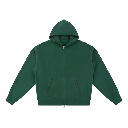 Unisex Essential Fleece Zip-Through Hoodie in eden green