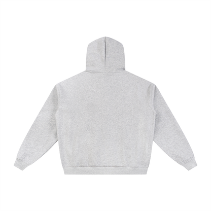Unisex Essential Fleece Zip-Through Hoodie in flower gray, alternate angle