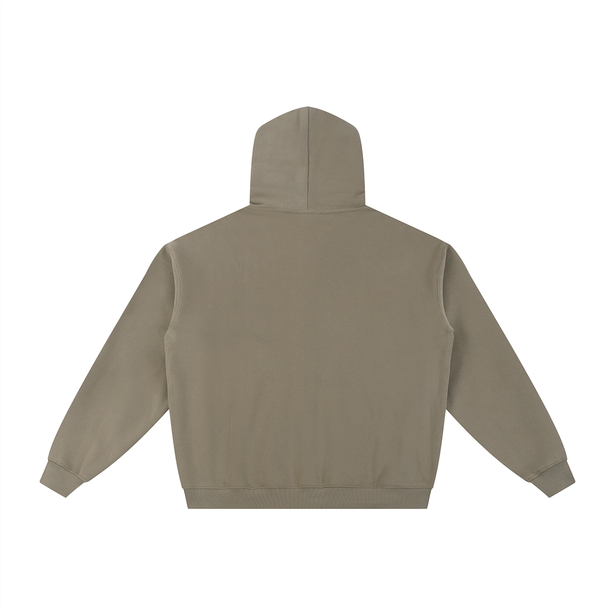 Unisex Essential Fleece Zip-Through Hoodie in gray coffee, alternate angle