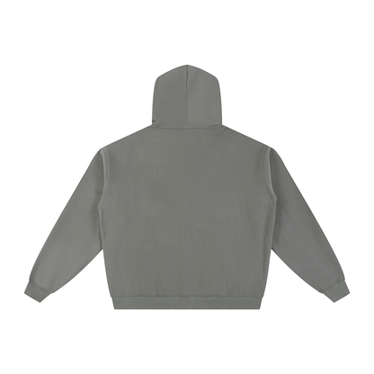 Unisex Essential Fleece Zip-Through Hoodie in medium gray, alternate angle