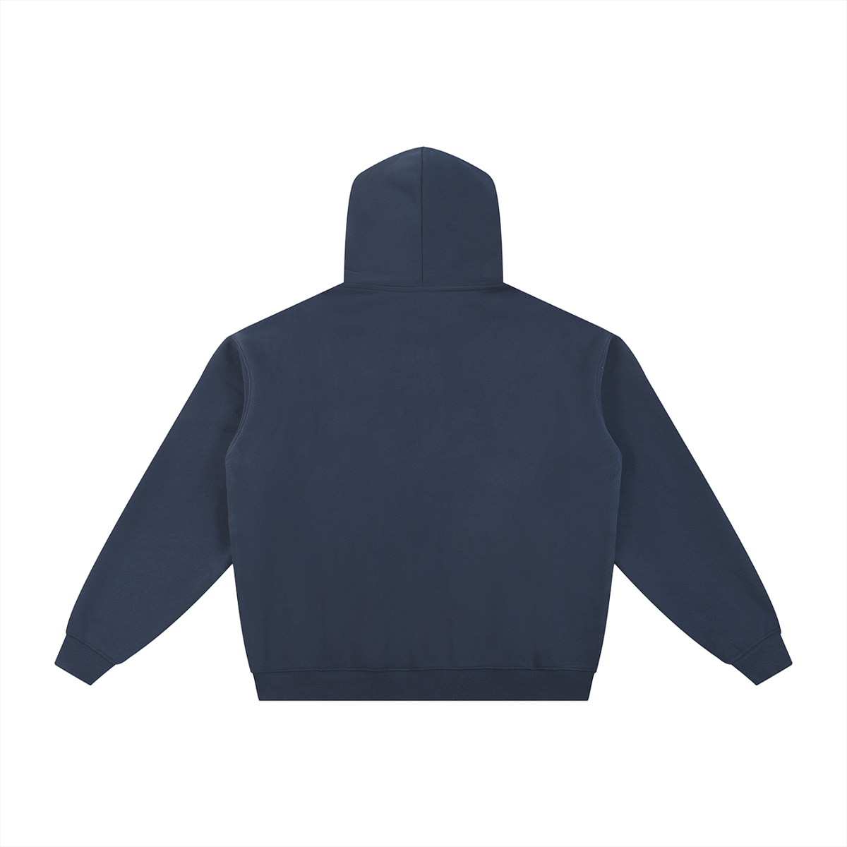 Unisex Essential Fleece Zip-Through Hoodie in navy blue, alternate angle