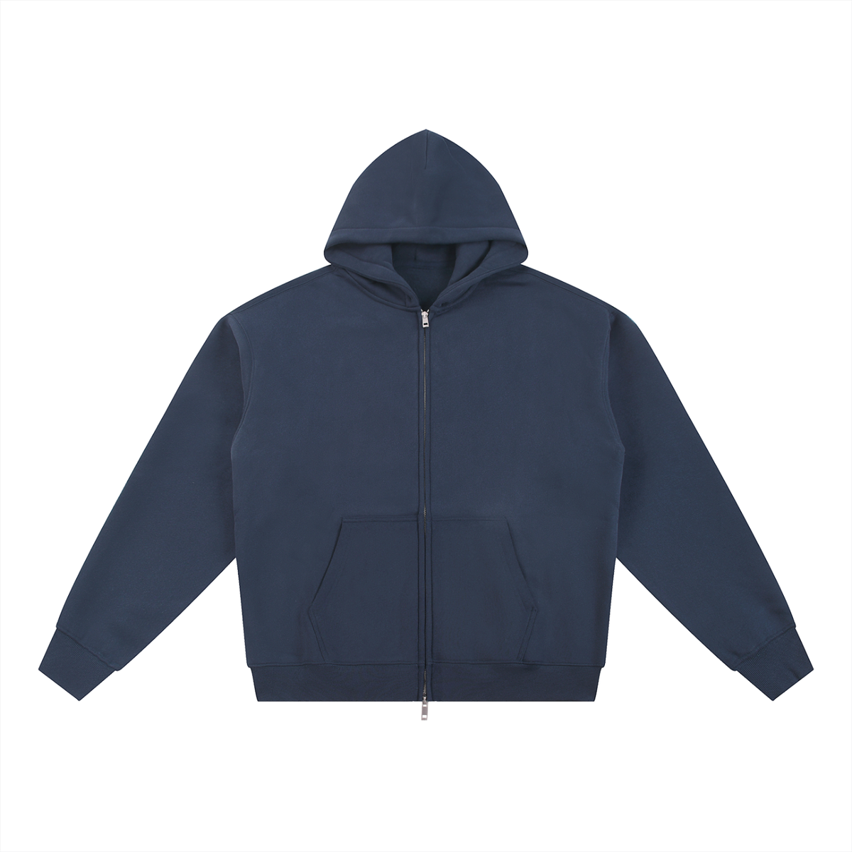 Unisex Essential Fleece Zip-Through Hoodie in navy blue