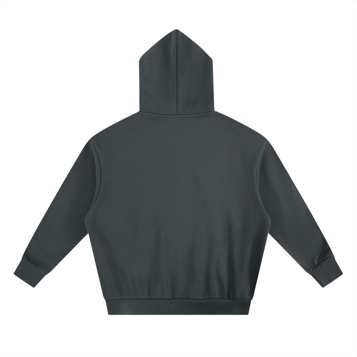 Unisex Essential Heavyweight Boxy Fleece Hoodie in gray blue, alternate angle