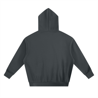 Unisex Essential Heavyweight Boxy Fleece Hoodie in gray blue, alternate angle