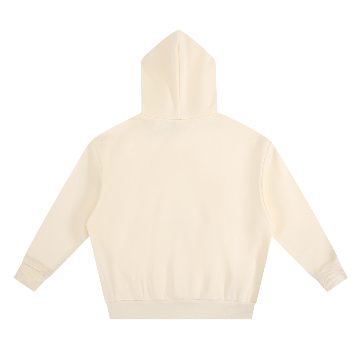 Unisex Essential Heavyweight Boxy Fleece Hoodie in light apricot, alternate angle