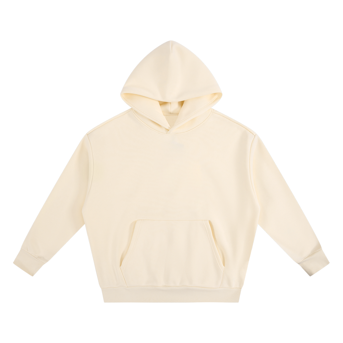 Unisex Essential Heavyweight Boxy Fleece Hoodie in light apricot