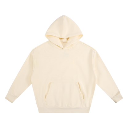 Unisex Essential Heavyweight Boxy Fleece Hoodie in light apricot