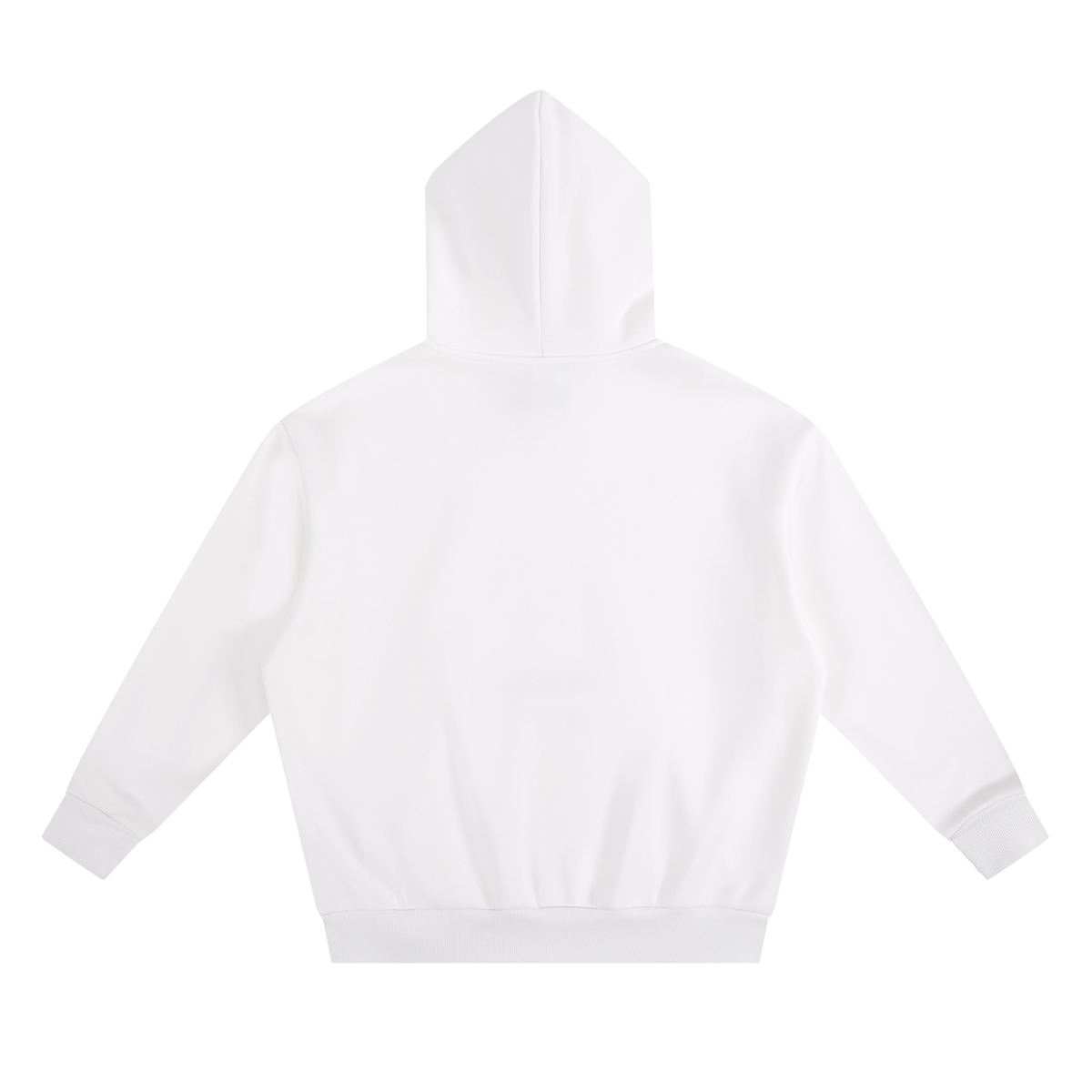 Unisex Essential Heavyweight Boxy Fleece Hoodie in white, alternate angle