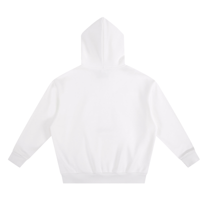 Unisex Essential Heavyweight Boxy Fleece Hoodie in white, alternate angle