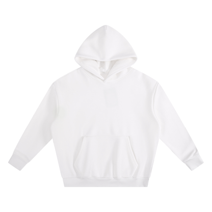 Unisex Essential Heavyweight Boxy Fleece Hoodie in white
