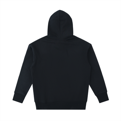 Unisex Essential Heavyweight Cotton Hoodie in black, alternate angle