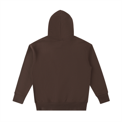 Unisex Essential Heavyweight Cotton Hoodie in coffee, alternate angle