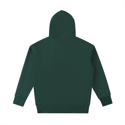 Unisex Essential Heavyweight Cotton Hoodie in retro green, alternate angle