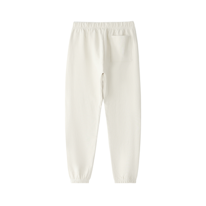 Unisex Essential Heavyweight Cotton Sweatpants in apricot, alternate angle