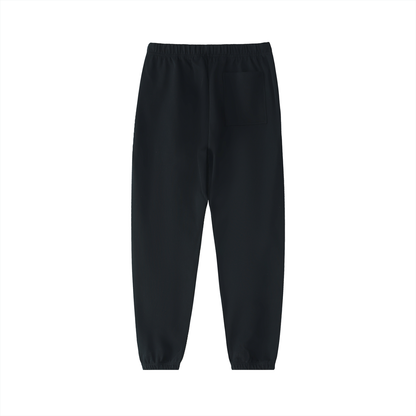 Unisex Essential Heavyweight Cotton Sweatpants in black, alternate angle