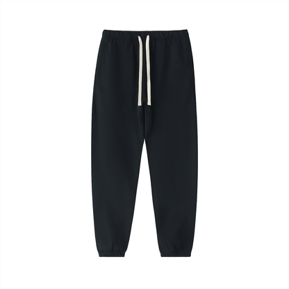Unisex Essential Heavyweight Cotton Sweatpants in black
