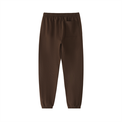 Unisex Essential Heavyweight Cotton Sweatpants in coffee, alternate angle