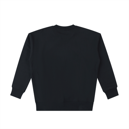 Unisex Essential Heavyweight Cotton Sweatshirt in black, alternate angle