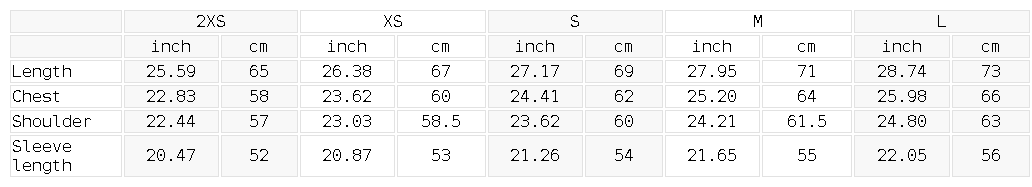 Size chart for the Unisex Essential Heavyweight Cotton Sweatshirt