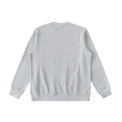 Unisex Essential Heavyweight Crewneck Sweatshirt in flower gray, alternate angle