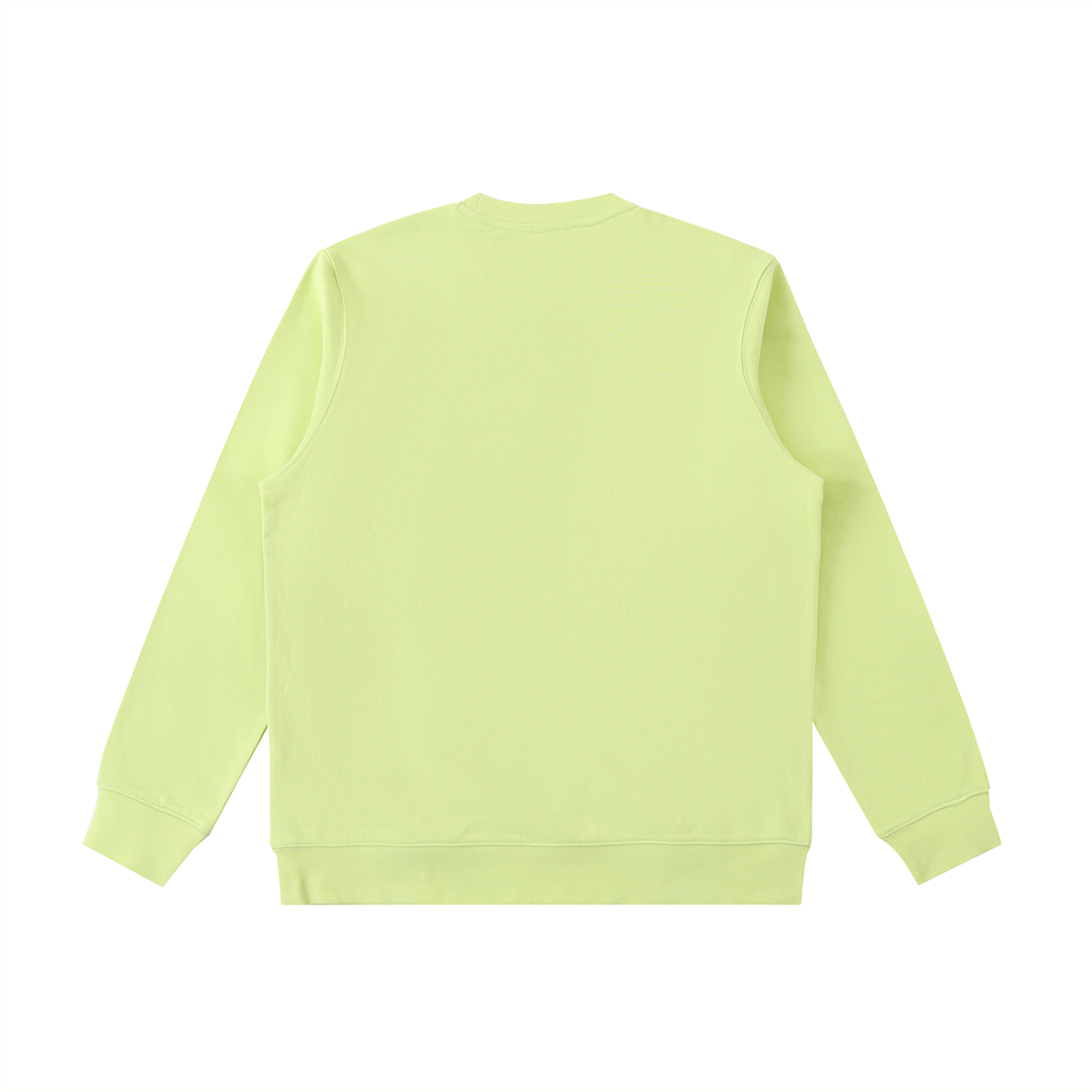 Unisex Essential Heavyweight Crewneck Sweatshirt in lemon green, alternate angle