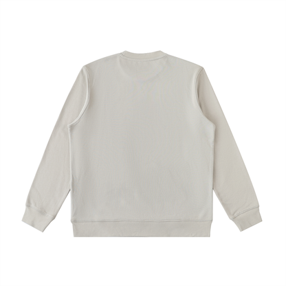 Unisex Essential Heavyweight Crewneck Sweatshirt in light gray, alternate angle