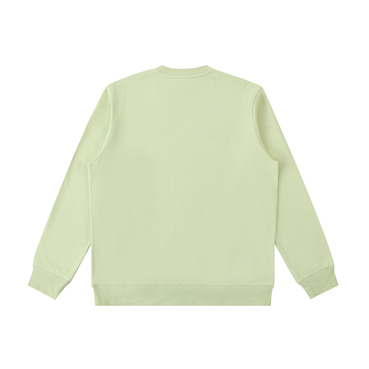Unisex Essential Heavyweight Crewneck Sweatshirt in light green, alternate angle