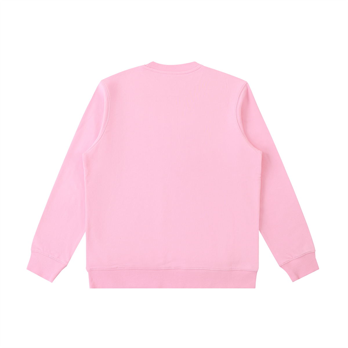 Unisex Essential Heavyweight Crewneck Sweatshirt in pink, alternate angle